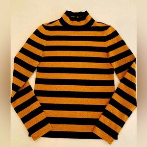 Alice and Olivia mock turtle neck gold and black